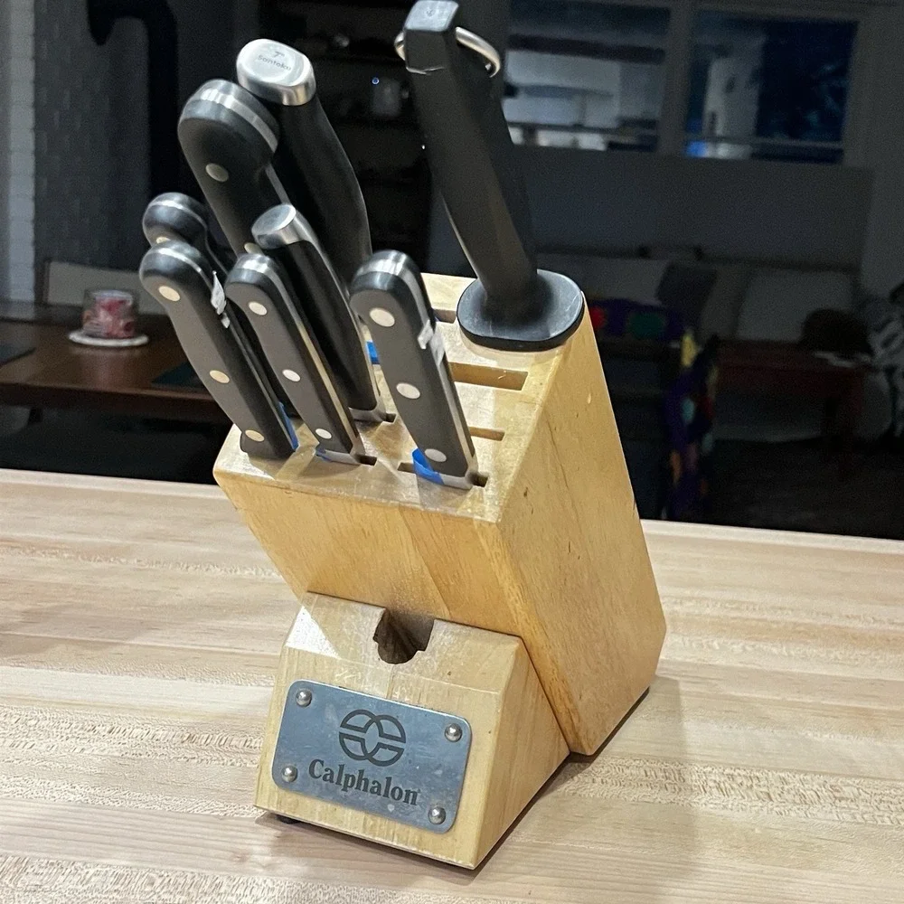 Calphalon Forged Cutlery 8-Piece Knife Set & Butcher Block